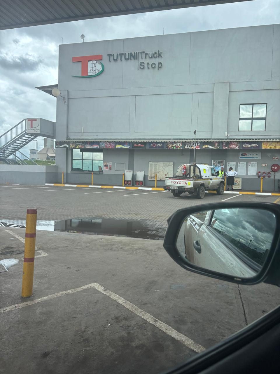 Hardstanding and parking bay surfacing at a truck stop facility